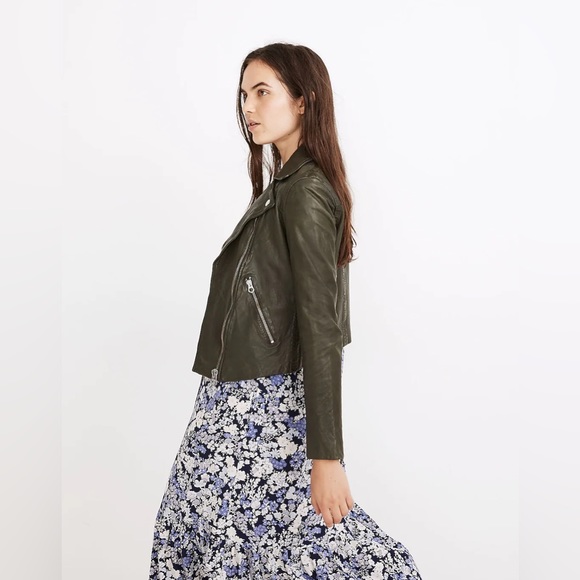 MADEWELL Washed Leather Motorcycle Jacket Medium - Picture 2 of 9